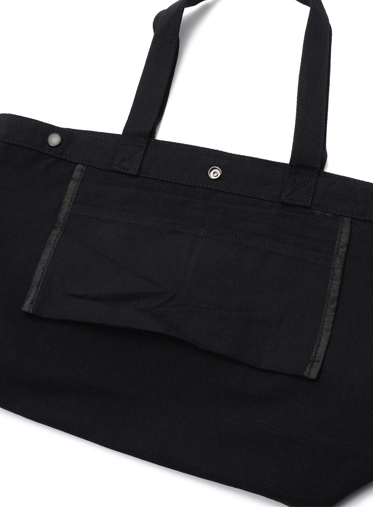 Basic Cotton Tote Bag with Cigarette Patch,BLACK, large image number 6