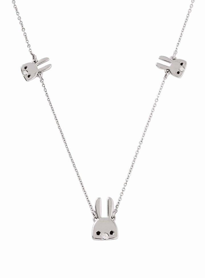 Rabbit eating stone necklace,, medium