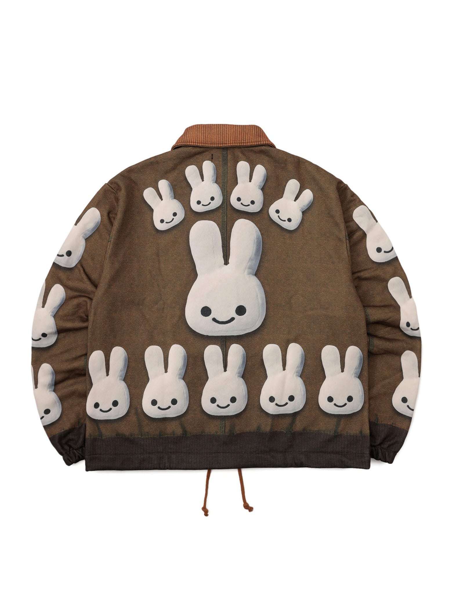 Sweatshirt coach jacket with coverall print
