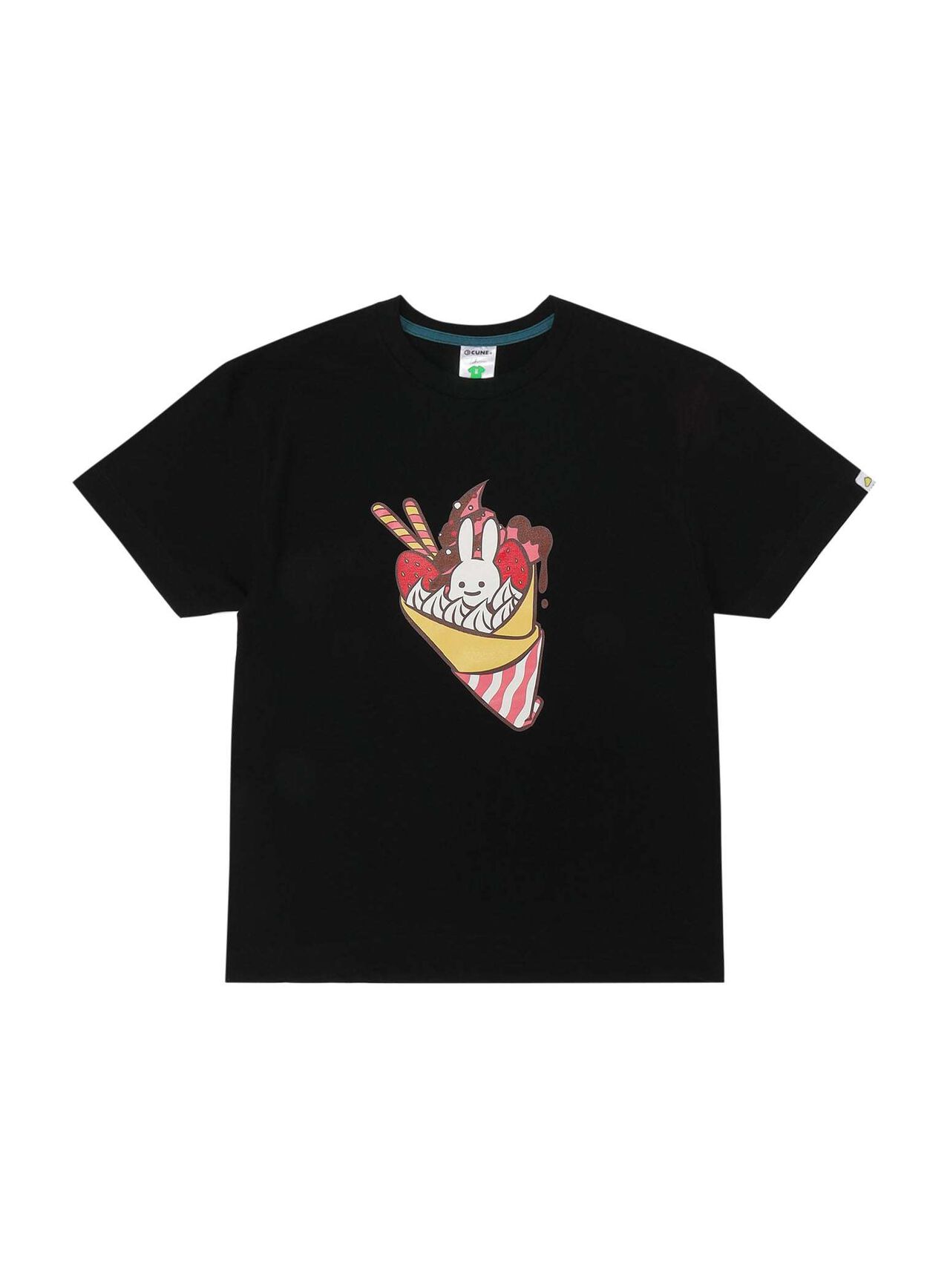 S/S Tee Crepe,BLACK, large image number 0