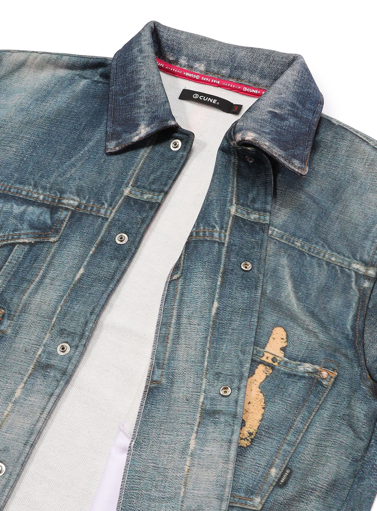 Sweatshirt coach jacket with jean print