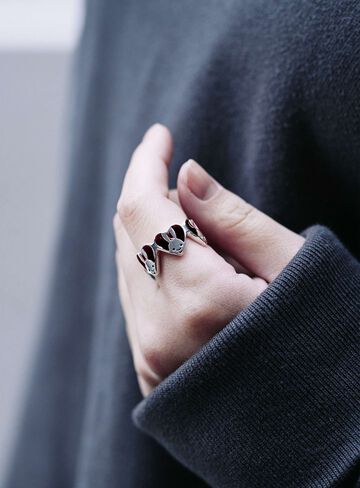 Heart Bunny Ring,BLACK, small image number 4