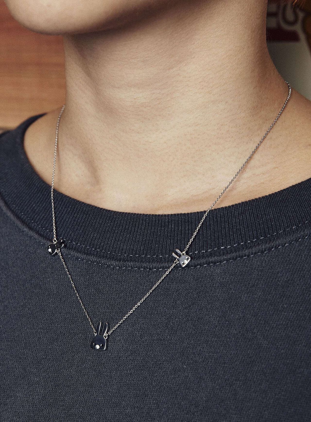 Rabbit eating stone necklace,ONE, large image number 6