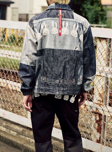 Mosaic Denim Print Twill Coach Jacket,, small image number 12