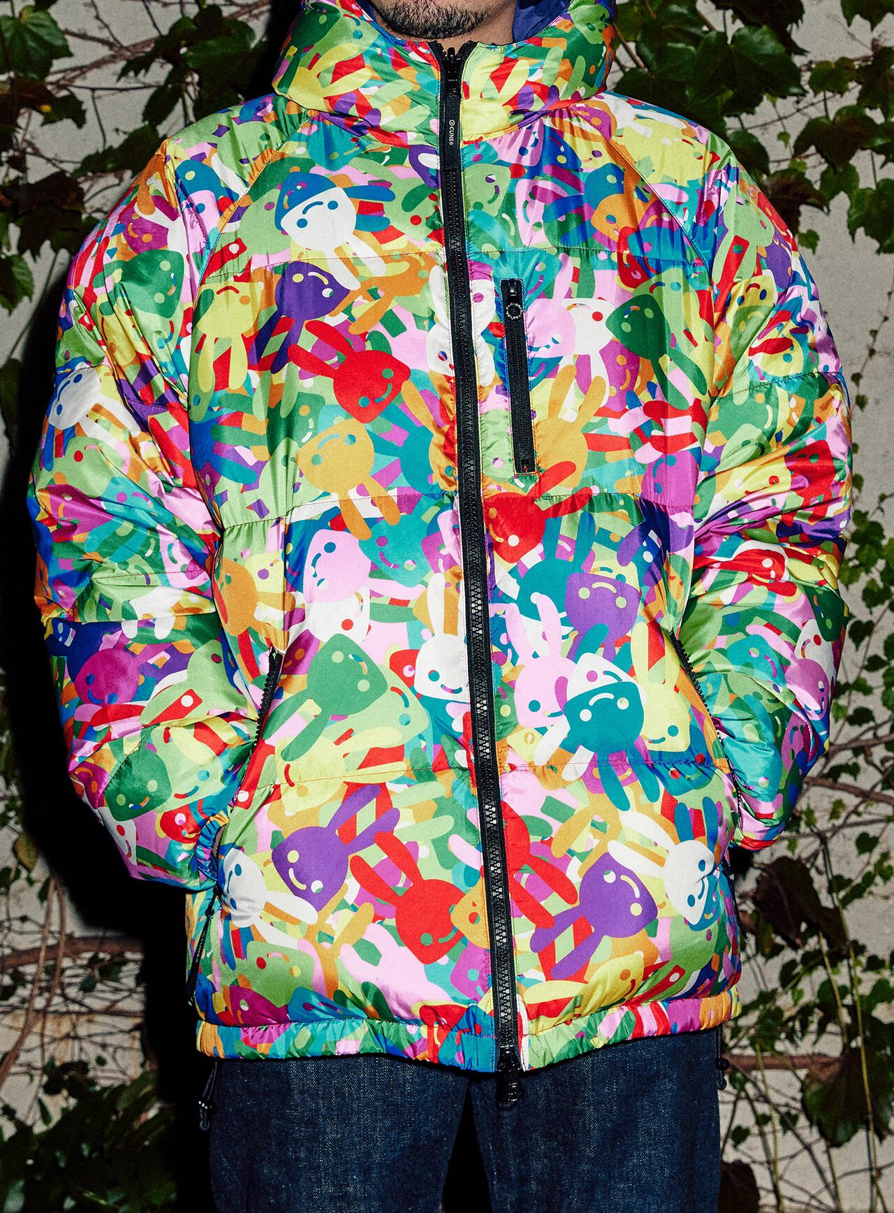 Reversible down jacket with lots of rabbits,, large image number 15