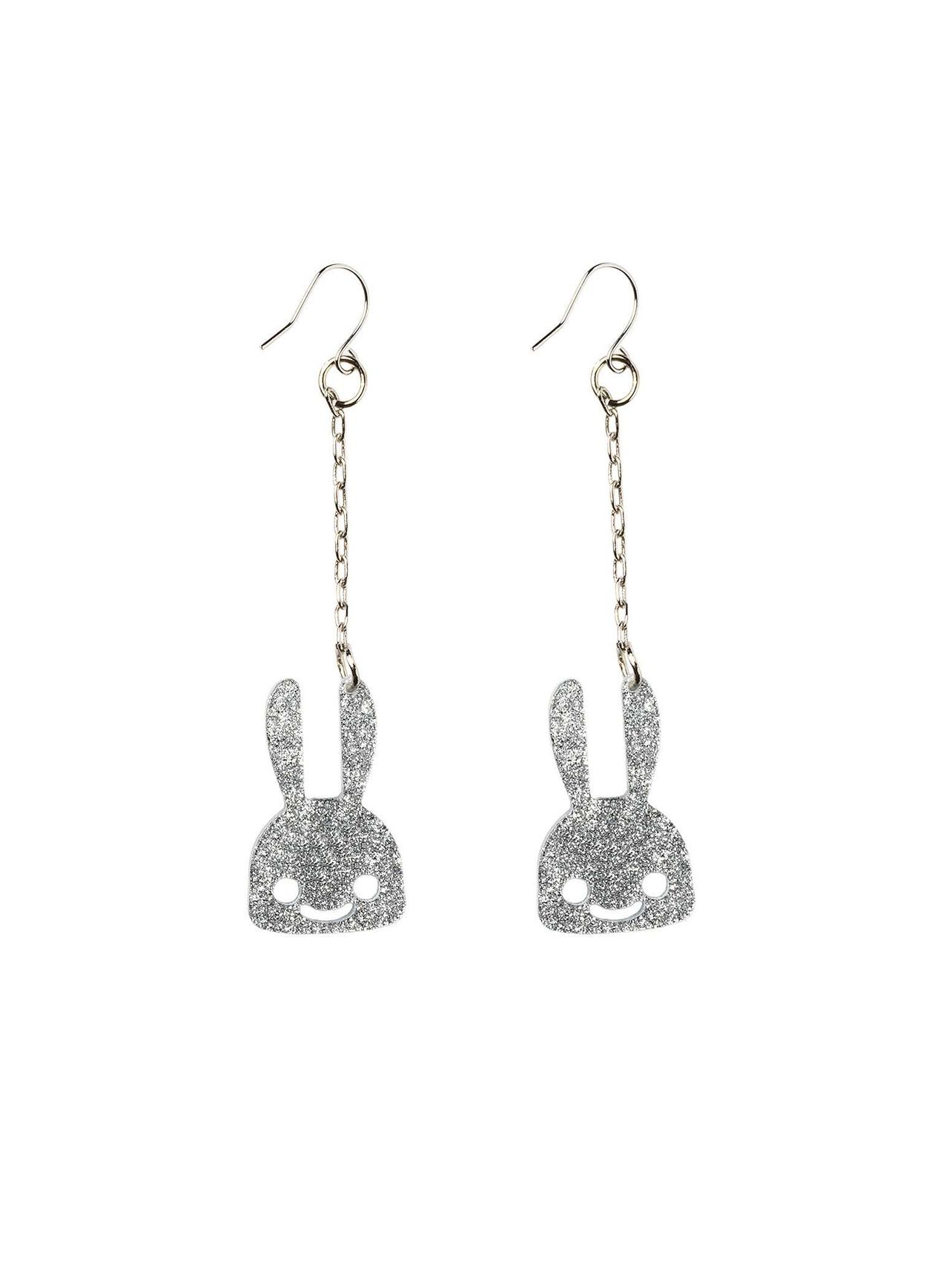 Clear Bunny Earrings 2P,GOLD, large image number 5