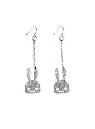 Clear Bunny Earrings 2P,GOLD, small image number 5