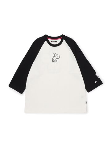 Dog and Human Raglan T-Shirt - Woof,WHITE, small image number 0