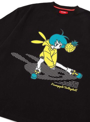 Big Tee Pineapple Volleyball,BLACK, small image number 4