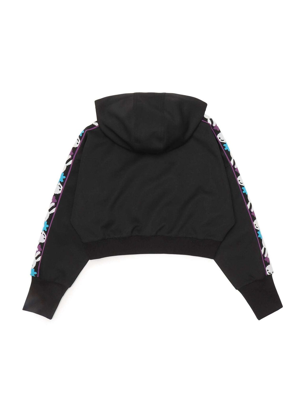 UFT Cropped Zip Hoodie,BLACK, large image number 2