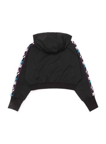 UFT Cropped Zip Hoodie,BLACK, small image number 2