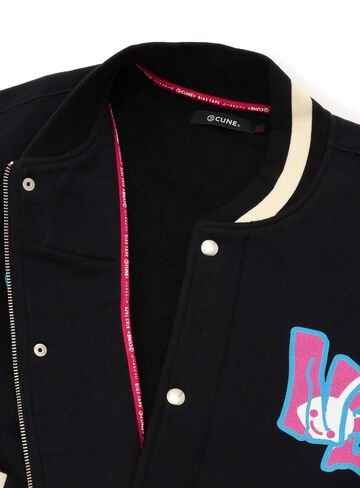 31st Anniversary Sweat Varsity Jacket - Dice,BLACK, small image number 2