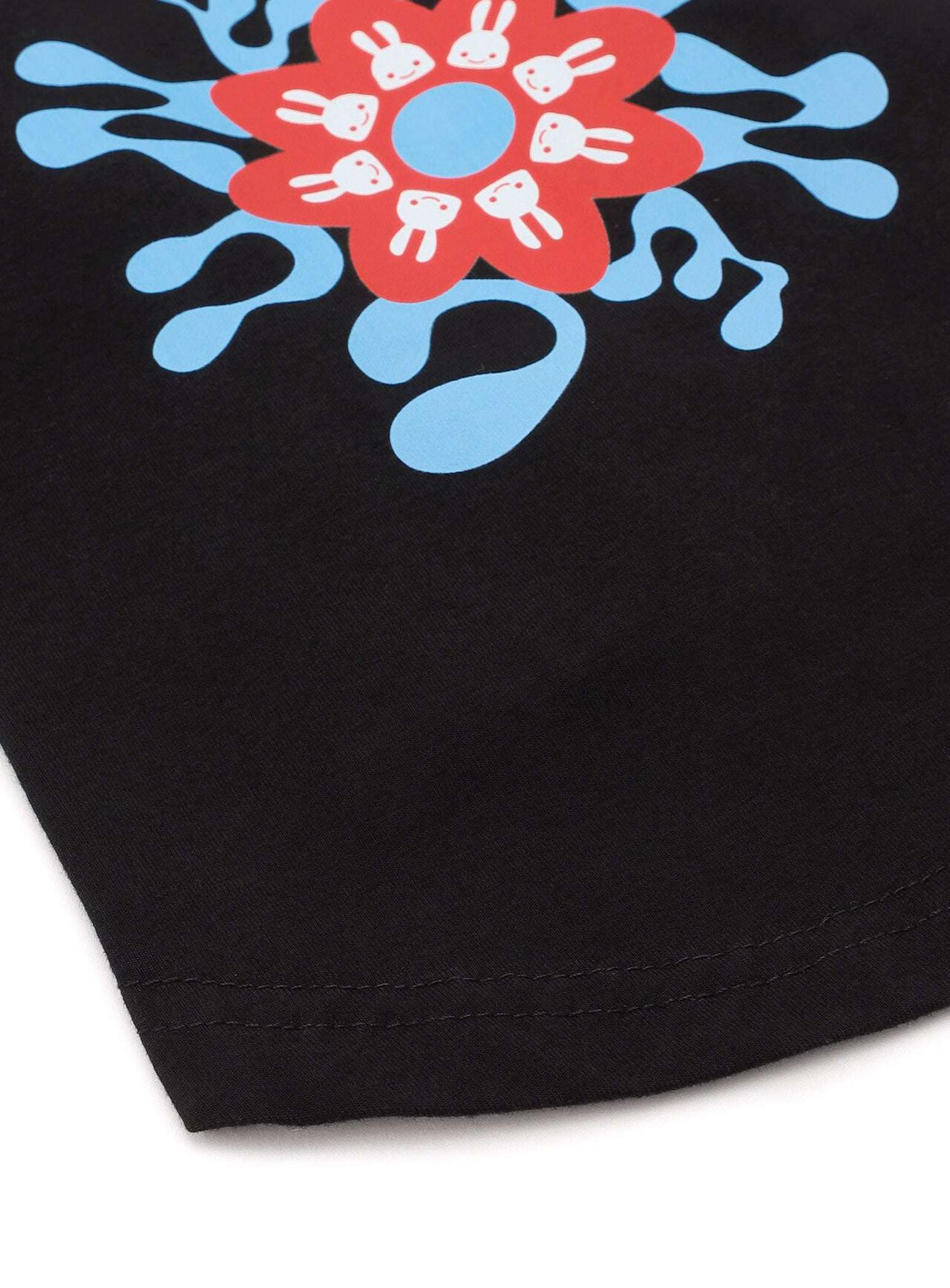 Dog and Human S/S Tee - Flower Design,BLACK, large image number 3