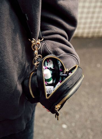 Cute-Inspired Shoulder Mini Pouch Set (2 Pieces),BLACK, small image number 8