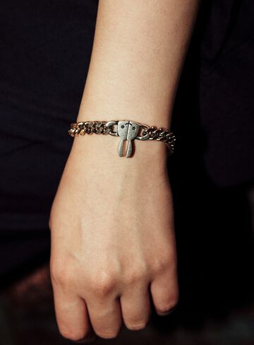 Rabbit Class Clasp Chain Bracelet,SILVER, small image number 5