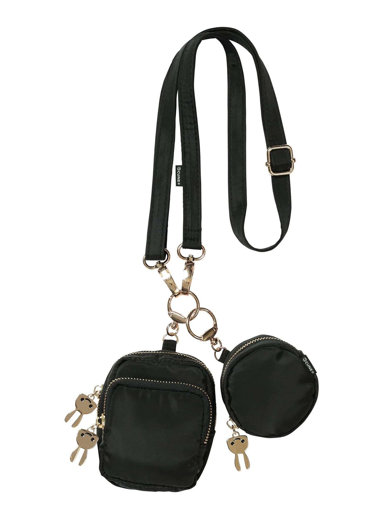Cute-Inspired Shoulder Mini Pouch Set (2 Pieces),BLACK, large image number 0
