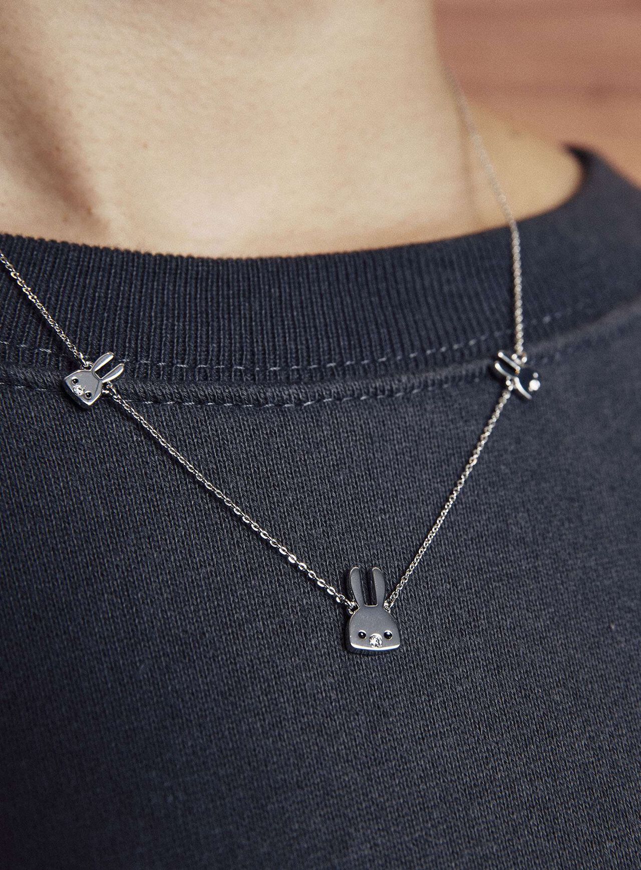 Rabbit eating stone necklace,ONE, large image number 7