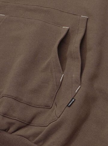 Layered Pocket Wide Pullover Hoodie,BLACK, small image number 3