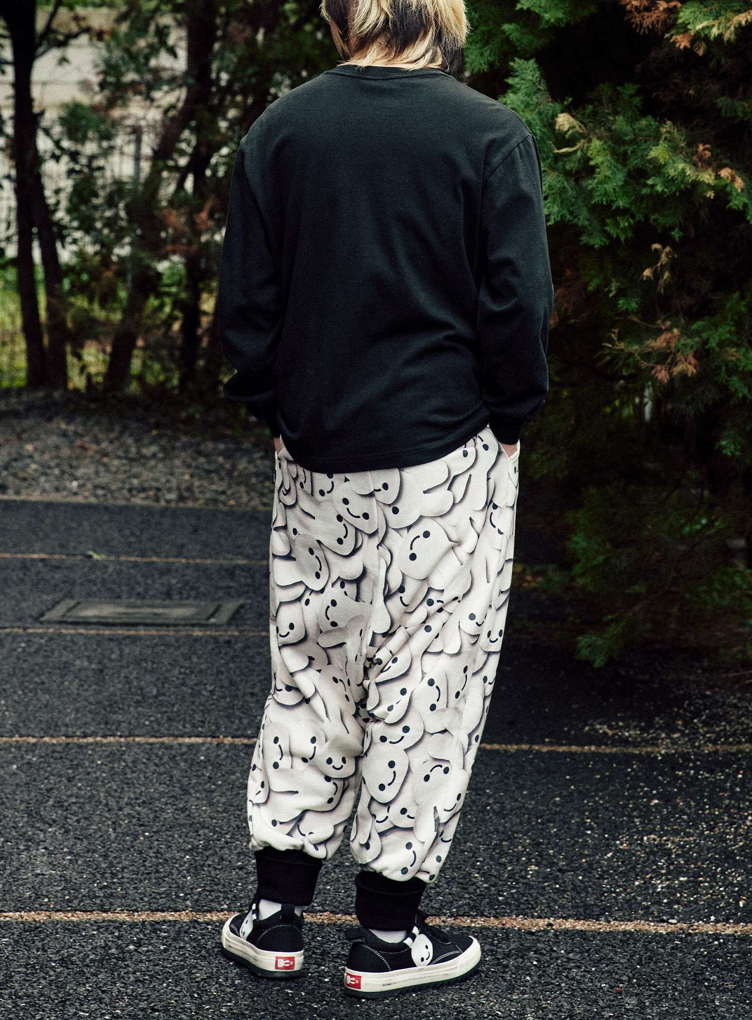 Plush printed sarouel pants