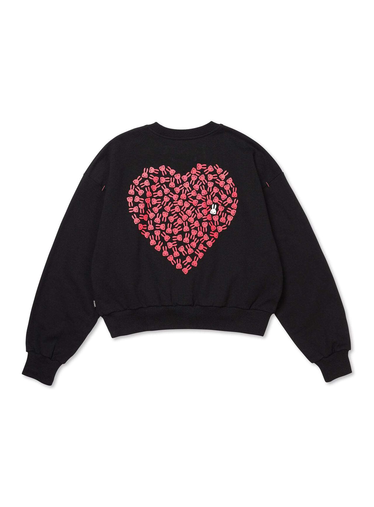 Wide Crew Neck Sweatshirt,BLACK, large image number 6