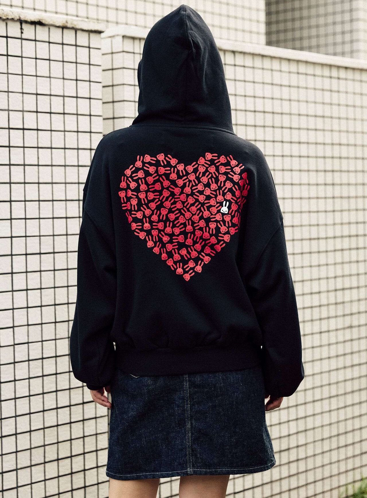 Layered Pocket Wide Pullover Hoodie,BLACK, large image number 9