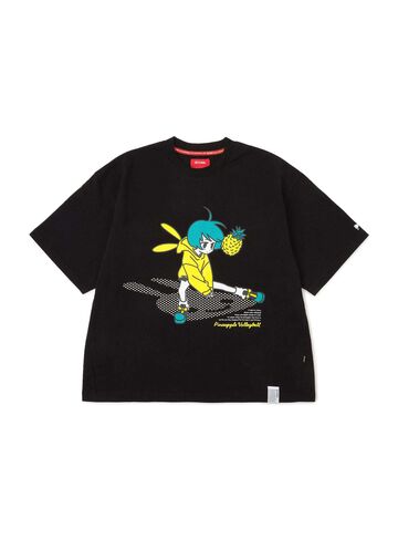 Big Tee Pineapple Volleyball,BLACK, small image number 0