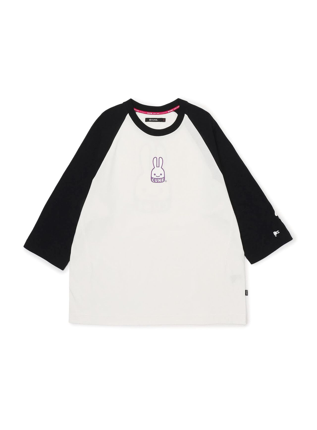 Dog and Human Raglan T-Shirt - CUNE Rabbit,WHITE, large image number 0