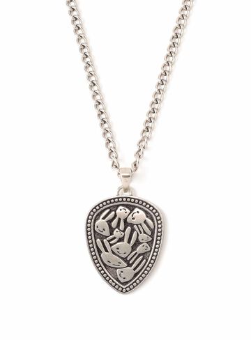 Wobbly Bunny Shield Necklace,SILVER, small image number 0