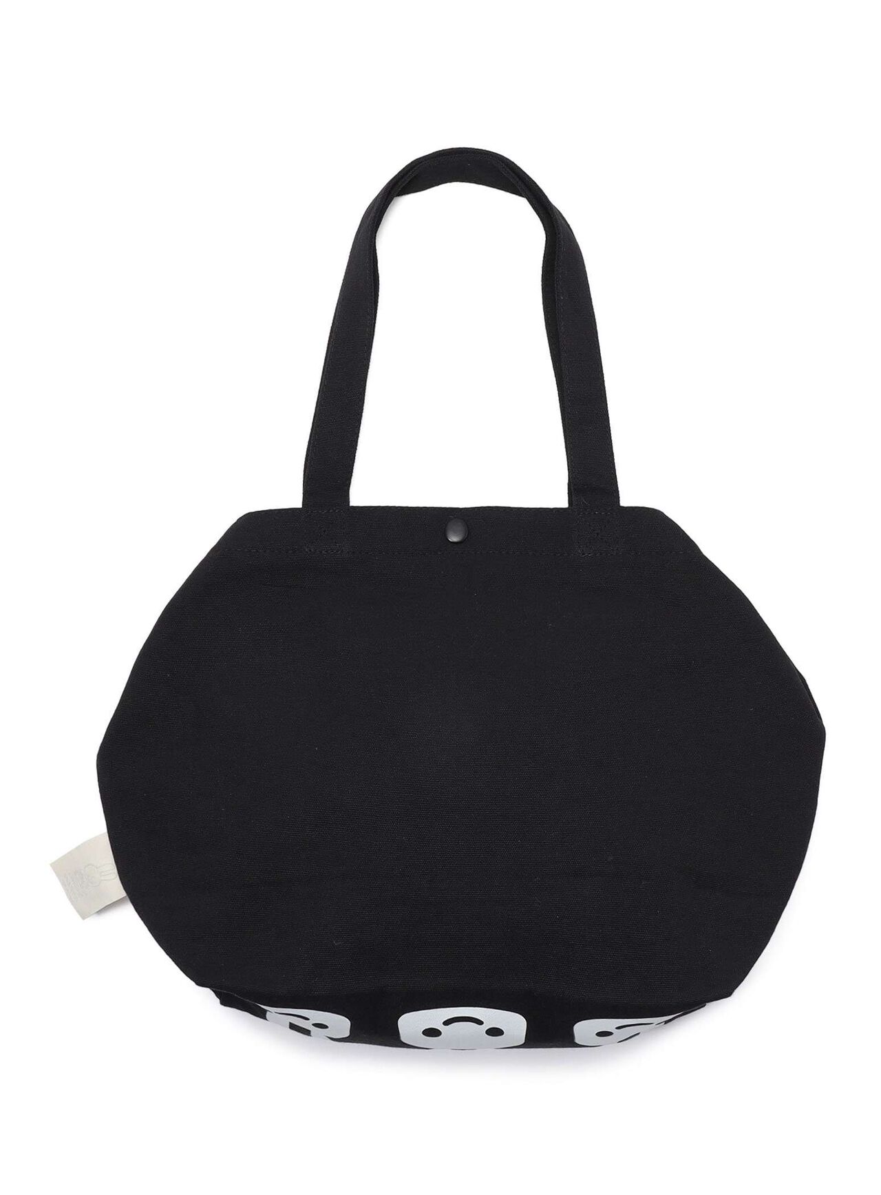 Basic Cotton Tote Bag with Cigarette Patch,BLACK, large image number 3