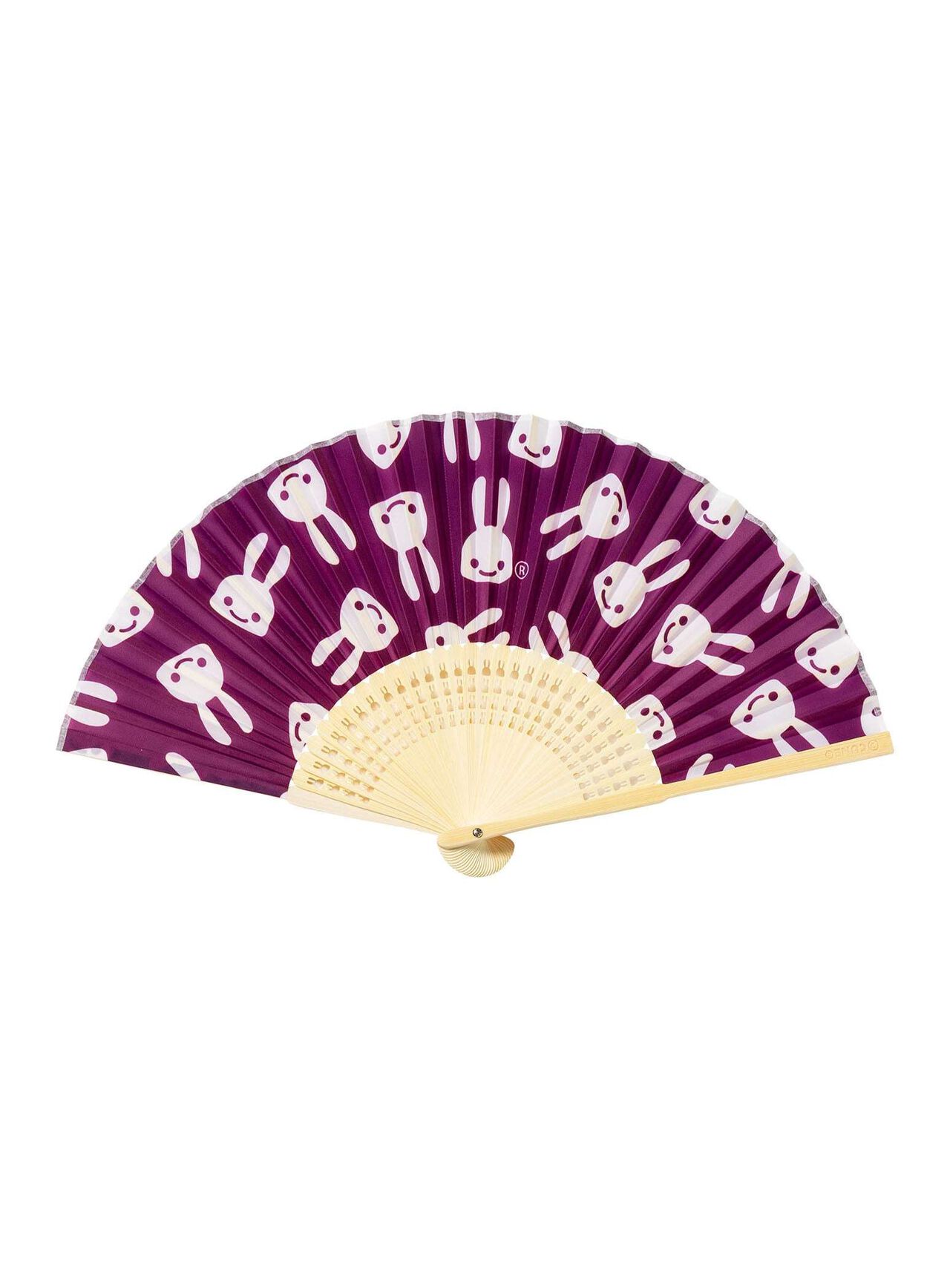 Bamboo & Cloth Fan,PURPLE, large image number 0
