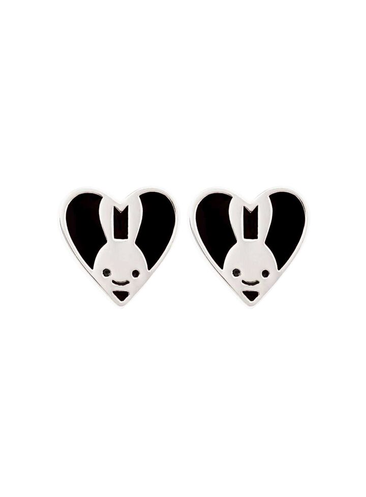 Heart Bunny Earrings,, medium