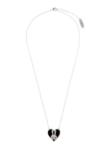 Heart Bunny Necklace,BLACK, small image number 1