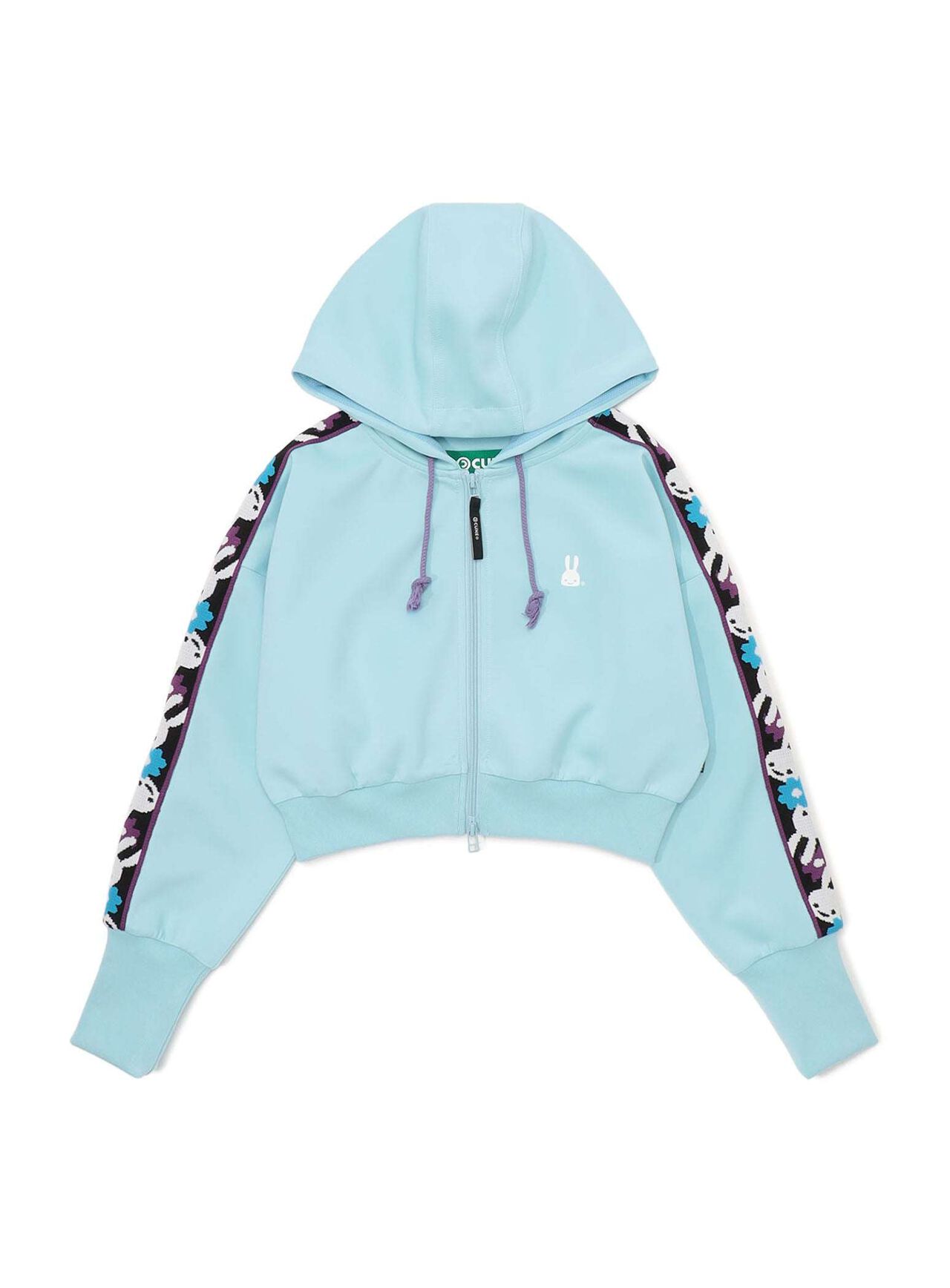 UFT Cropped Zip Hoodie,BLACK, large image number 1