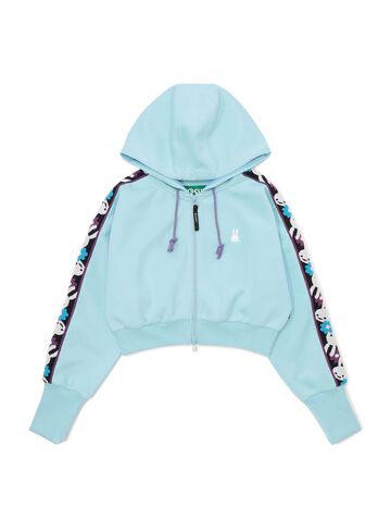 UFT Cropped Zip Hoodie,BLACK, small image number 1