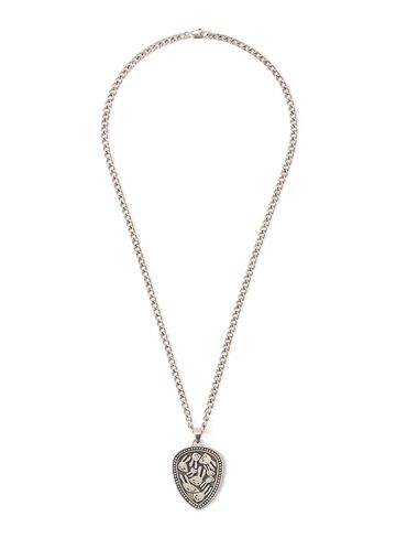 Wobbly Bunny Shield Necklace,SILVER, small image number 1