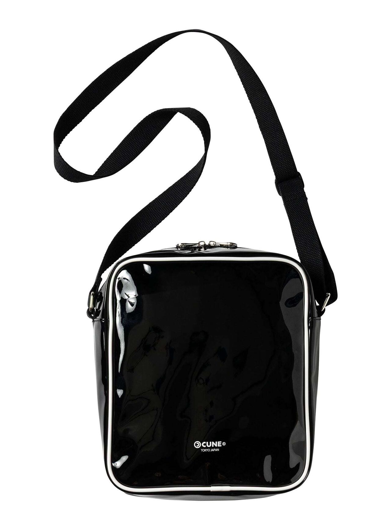Enamel Shoulder Bag,BLACK, large image number 2