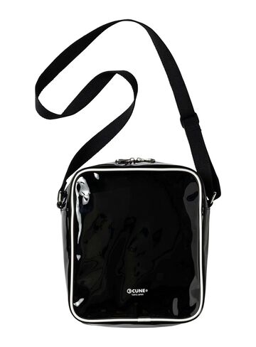 Enamel Shoulder Bag,BLACK, small image number 2