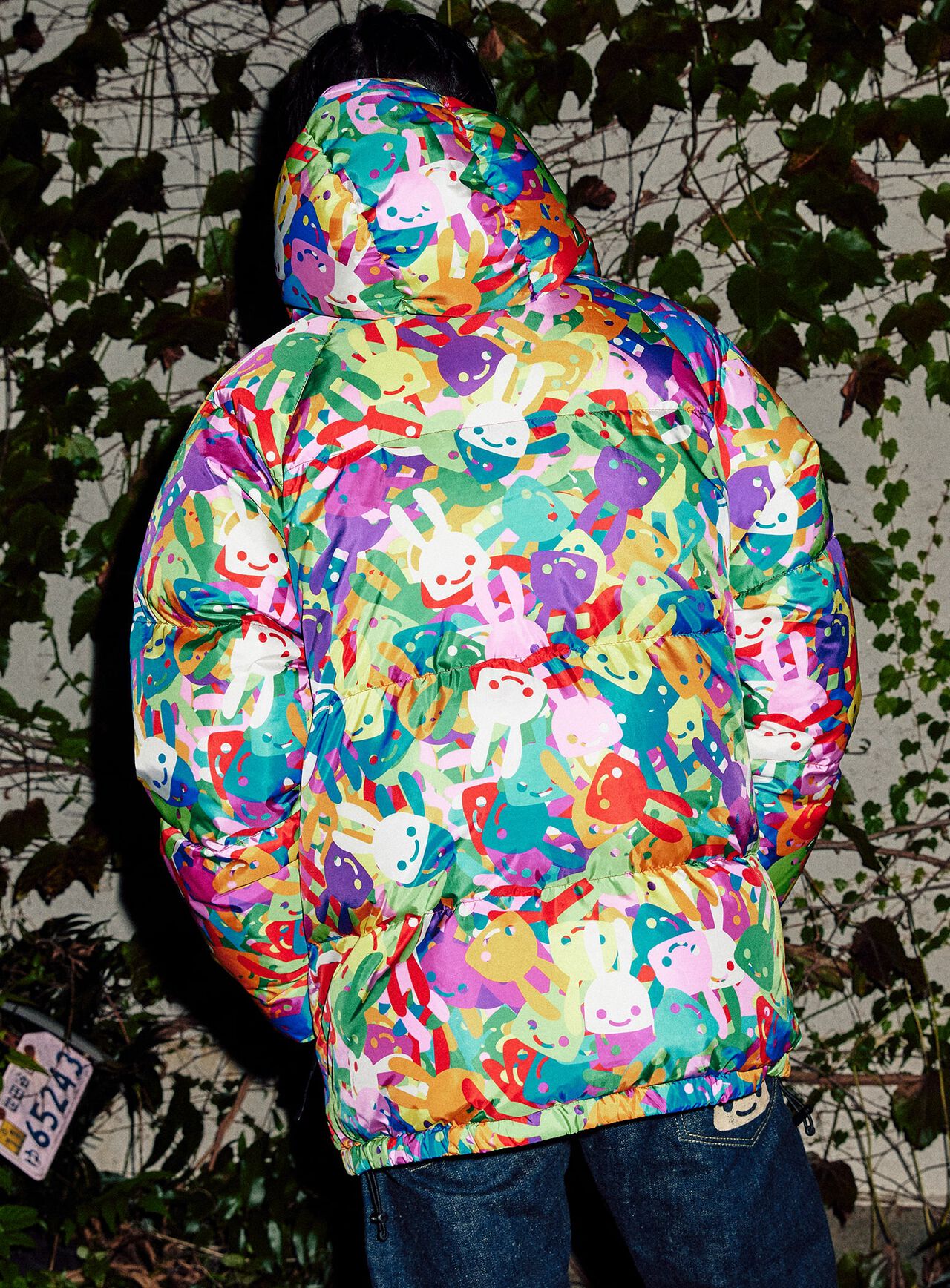 Reversible down jacket with lots of rabbits,, large image number 16