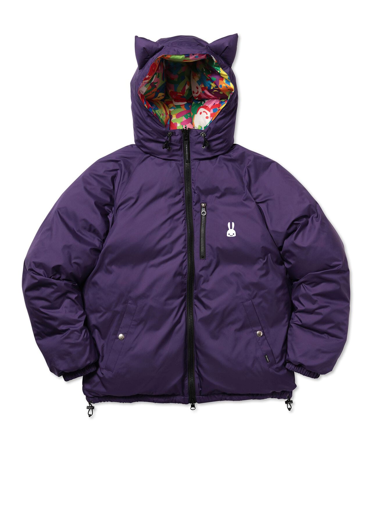 Reversible down jacket with lots of rabbits,, large image number 2