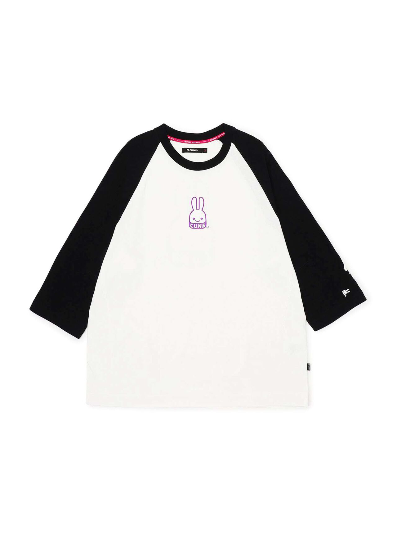 Dog and Human Raglan T-Shirt - CUNE Rabbit,WHITE, large image number 1