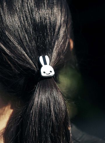 One Bunny Hair Tie,OLIVE, small image number 7