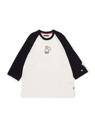Dog and Human Raglan T-Shirt - Woof,WHITE, small image number 1