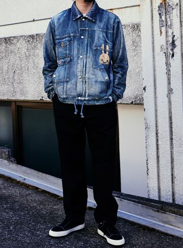 Sweatshirt coach jacket with jean print,, small image number 6