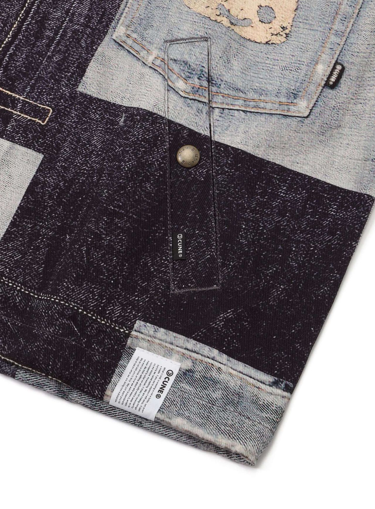 Mosaic Denim Print Twill Coach Jacket,, large image number 4