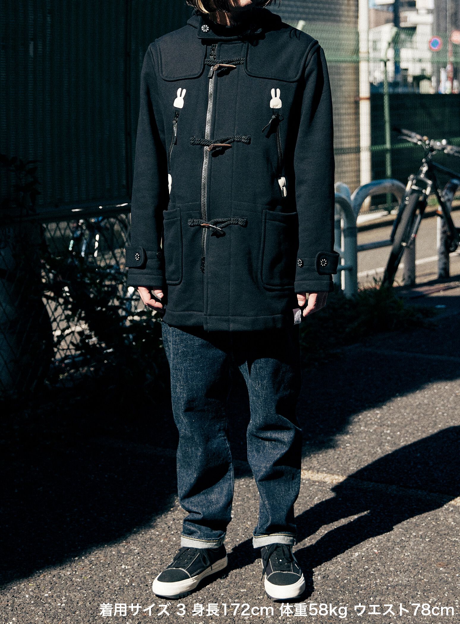 CUNEのダッフルコート Lined duffle coat