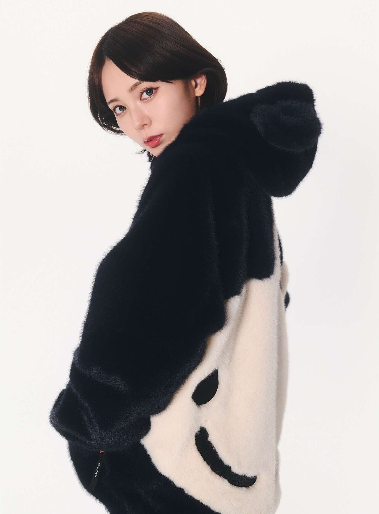 Ear-Detail Faux Fur Jacket,, large image number 12