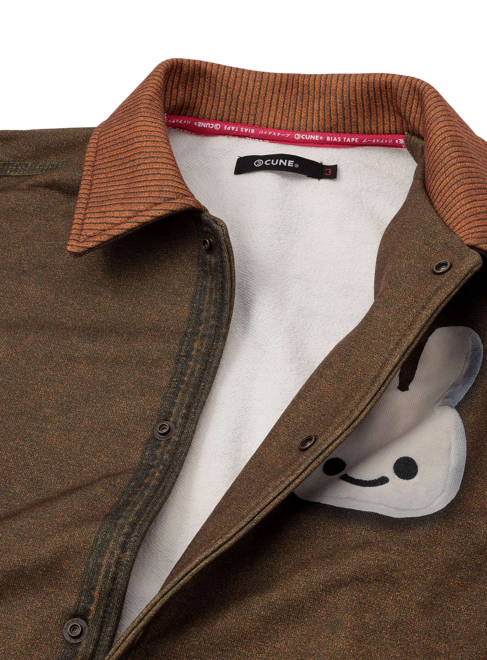 Sweatshirt coach jacket with coverall print