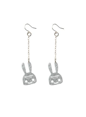 Clear Bunny Earrings 2P,GOLD, small image number 3
