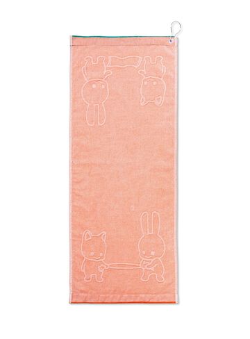 Face Towel Usachan & Neko-chan,ORANGE, small image number 1