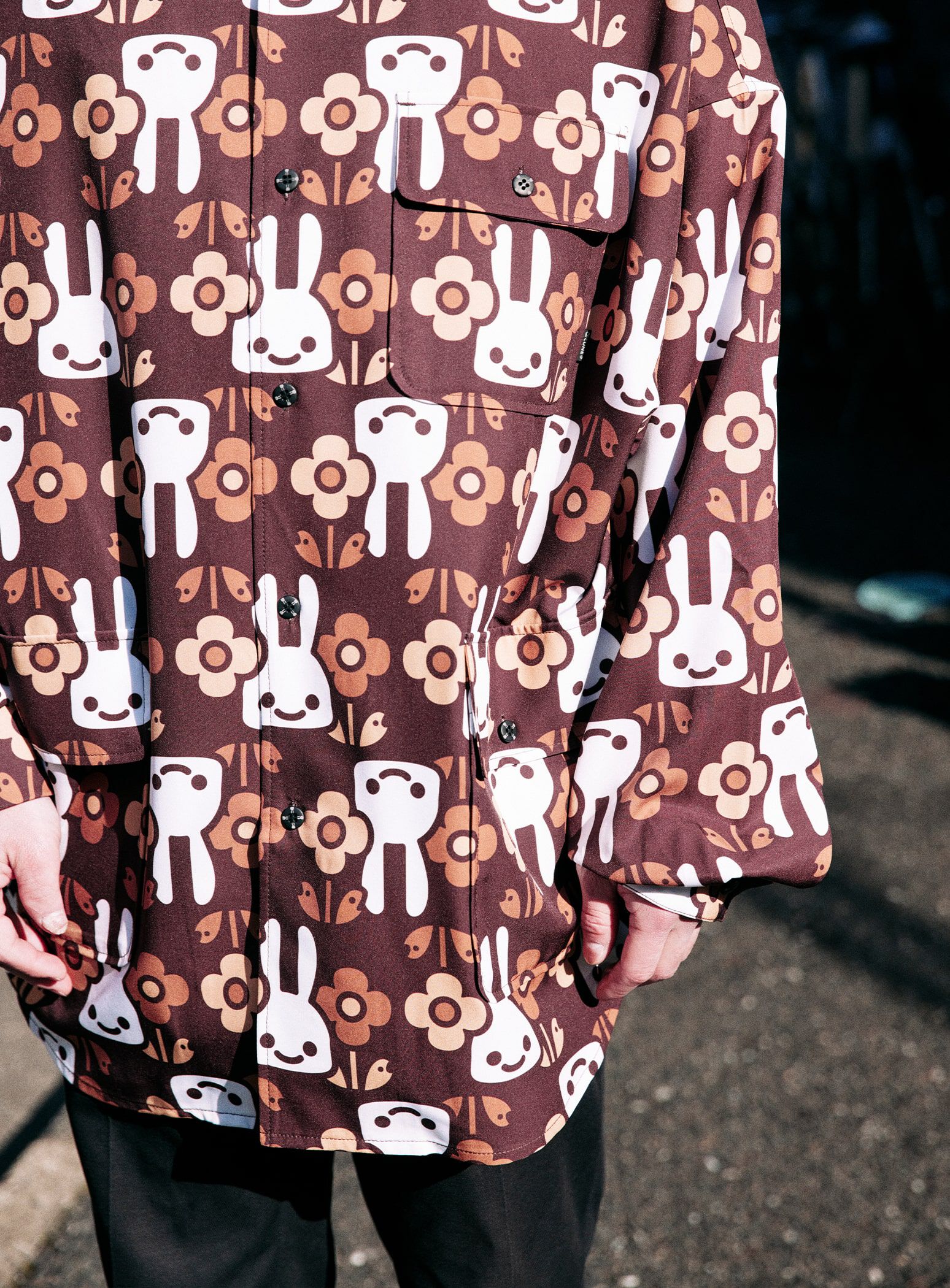 シャツ big floral pattern shirt jacket Flower Glam Big Shirt Jacket